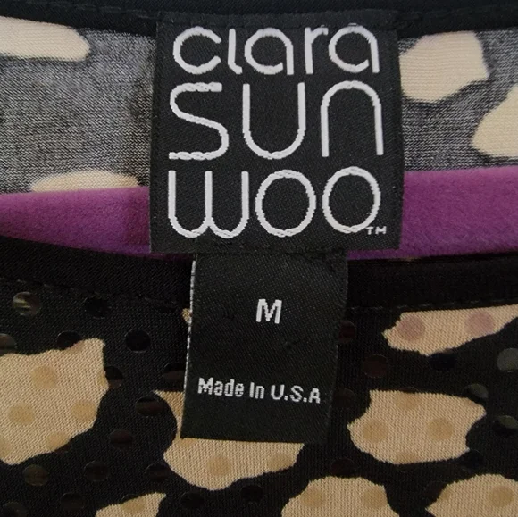 CLARA SUNWOO Black and Tan Abstract Blouse - Picture 3 of 3